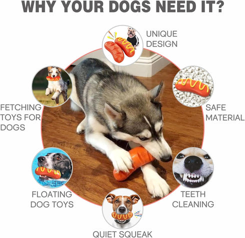 Dog Chew Toys for Aggressive Chewers, Indestructible Rubber Toy for Tough Chewing Dogs
