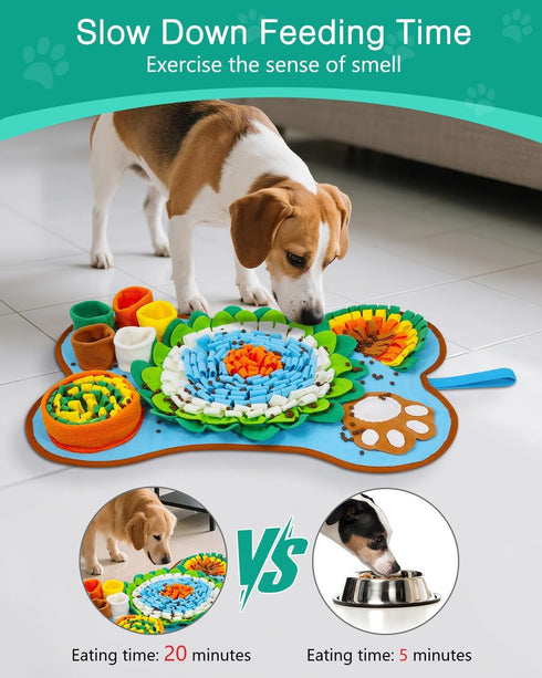 25''x17'' ORIA Snuffle Mat for Dogs, Interactive Slow Feeder Mat with Mental Stimulation for Boredom, Anxiety Relief