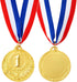 Juvale 1st Place Gold Medals for Kids & Adults - 6-Pack with 15.5 in Red, White & Blue Neck Ribbon