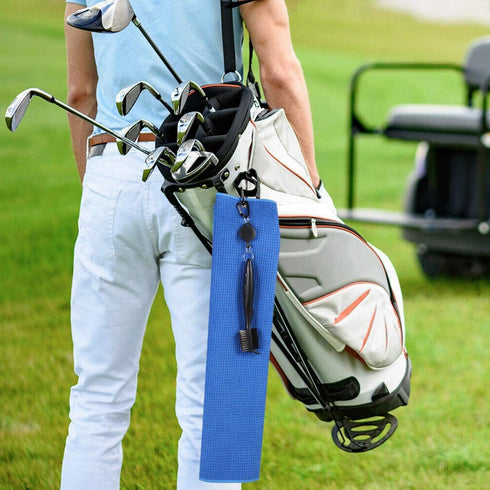 Golf Towels, Microfiber Waffle Pattern Tri-fold Towel with Brush Tool Kit, Clip Included