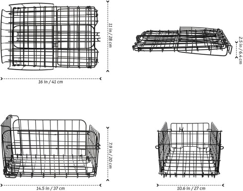 Commuting DOITOOL Foldable Bike Basket Rear Rack Storage Gadget Thickened Wire Mesh Bicycle Cargo Holder