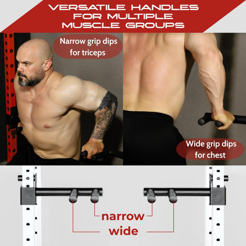 Yes4All 350 LBS Capacity Dip Bars for 2x2 with 1" SIDE Hole Power Cage, Squat Rack Attachments for Dips, Pull Up,