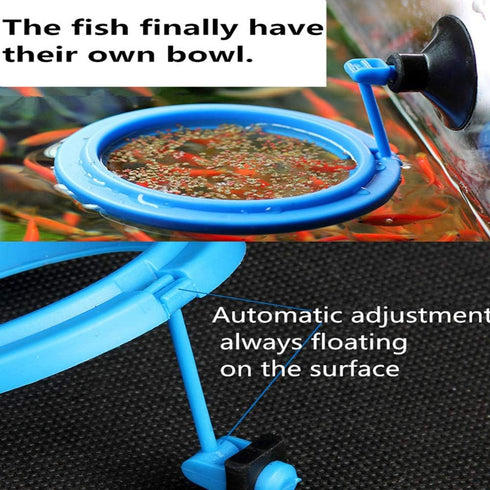 2 Pcs Fish Feeding Ring, Blue Floating Food Feeder Circle with Suction Cup for Aquarium, for Guppy, Betta, Goldfish