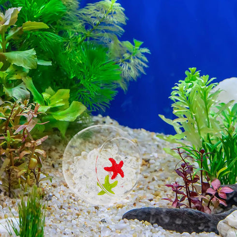 50g Cabilock Betta Fish Hiding Hideaway Aquarium Decor with Shelter, Sea Star and Rhinestones, Tropical Fish Tank