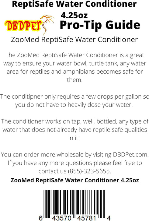 4.25oz ReptiSafe Water Conditioner for Reptiles - Includes Attached DBDPet Pro-Tip Guide
