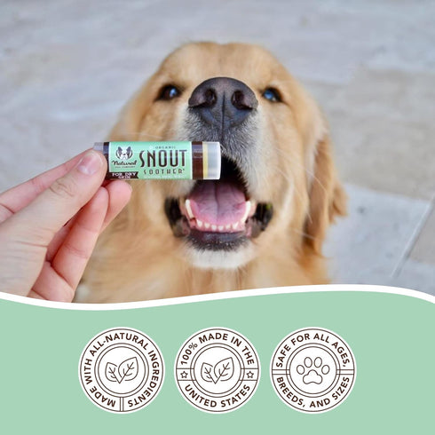 Natural Dog Company Snout Soother - Dog Nose Balm, Travel Stick, 0.15 oz. for Moisturizing & Soothing