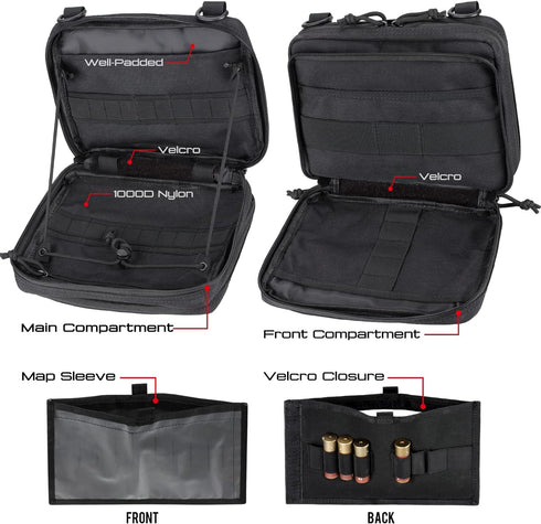 Pack WYNEX Tactical Molle Admin Pouch of Double Layer Design, Admin Pouches Molle Attachment Military Medical EMT