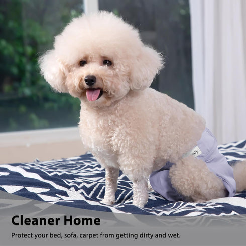 Dogs,(4 Pack) Vecomfy Reusable Female Dog Diapers for Large Easy Absorbent Medium Doggie Diapers for Peeing,in Heat,Dog