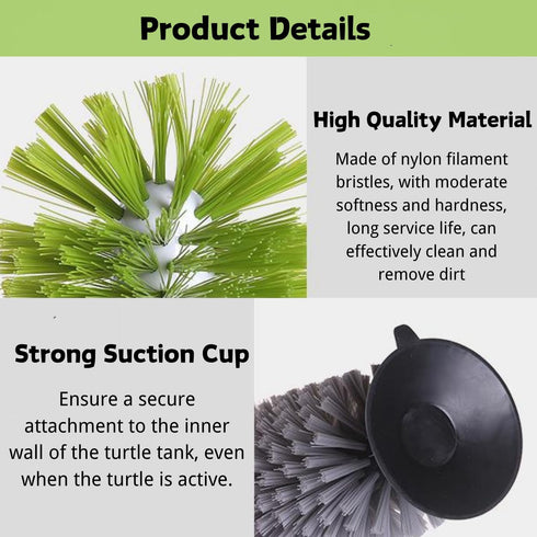 4 Pack Turtle Brush, Cleaning Brush with Suction Cup for Tank, Removes Aquatic Mud Dirt, Promotes Shell Health for