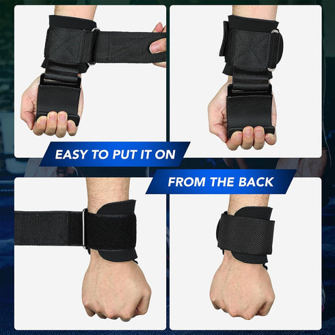 Weight Lifting Hooks (Pair), Heavy Duty Lifting Wrist Straps for Deadlifts, Pull Ups, Weightlifting Gym Gloves