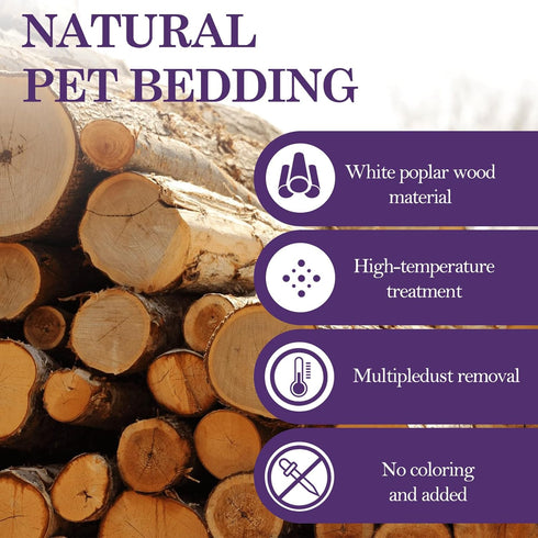 XXYOUPIN 5.5 Lb, Shavings70L Natural Aspen Shavings Pet Bedding Low-Dust & Chemical-Free, Ultra-Absorbent Cage Litter