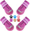 QUMY 4PCS Dog Boots for Large Dogs, Breathable Nonslip Paw Protectors for Hot Pavement, Purple Size 2