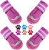QUMY 4PCS Dog Boots for Large Dogs, Breathable Nonslip Paw Protectors for Hot Pavement, Purple Size 2