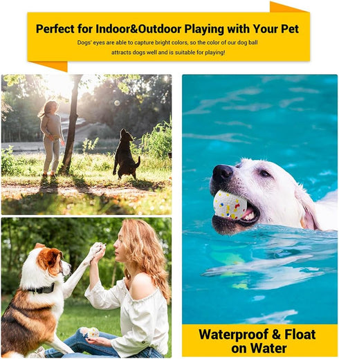 Dog Balls Toys for Aggressive Chewers, Indestructible Durable Bouncy Floating Balls for Fetch, Solid Rubber Ball for
