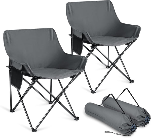 Joyfair Outdoor Camping Chair for Adult, Large Portable Folding Moon Chairs with