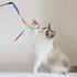Cat Wand Interactive Toy, 5Sets Colorful Fabric Ribbon Sticks, Cat String Toy for Indoor Interactive, Pet Toys for Kitten Exerciser Accessories(Rainbow Cat String Toy)