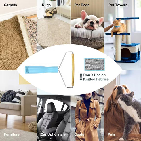 Pet Hair Removal Tool - Cleaner Pro Multi Fabric Edge and Carpet Rake Scraper, Cat & Dog Hair Remover for Rugs & Couch