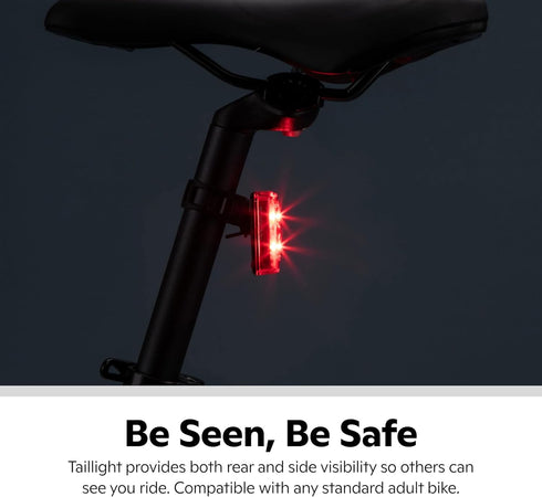 Schwinn Rechargeable Bike Tail Light, 80 Lumens, Type-C USB, Enhanced Visibility, Bicycle Accessory