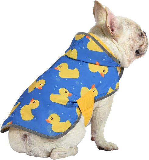 HDE Hooded Reversible Dog Raincoat Poncho Jacket for Small Medium Large Dogs Ducks - Yellow - S