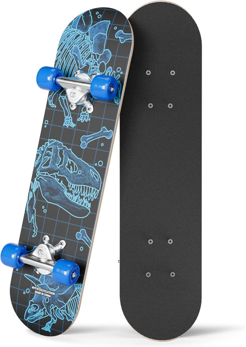 Rude Boyz 24 Inch Mini Cruiser Skateboard - Aluminium Trucks - Kids Skateboard Ages 5-8 for Beginners