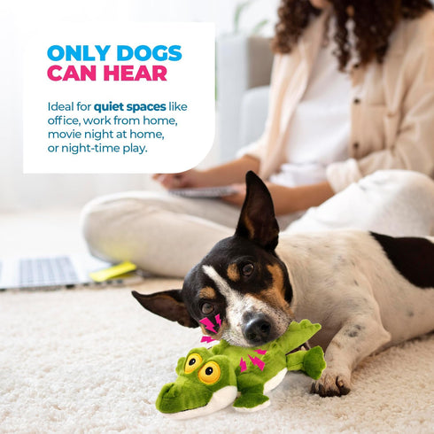 ALL FOR PAWS Ultrasonic Silent Squeaker Dog Toy, Quiet Comfort Plush Toy for Home and Office