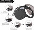 13 ft Retractable Dog Leash for Large Dogs up to 26 lbs, Tangle-Free Nylon Tape, Black