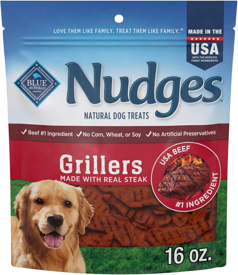 Blue Buffalo Nudges Grillers Natural Dog Treats, Made in the USA with