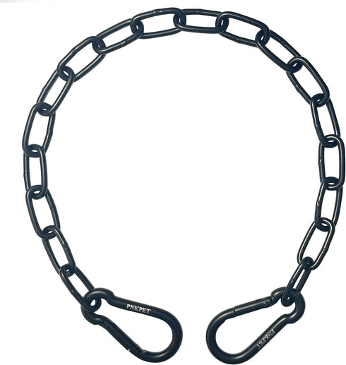 304 Stainless Steel Gate Chain 32" x 5/32" - Safety Hanging Metal Chain with 2 M7 Carabiners for Outdoor Fence &