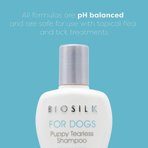 BioSilk for Dogs Silk Therapy Puppy Tearless Shampoo, 12 Ounce - Best for Puppies and All Dog Breeds