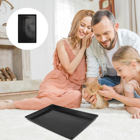 TEHAUX Dog Crate Tray - Replacement Pan for Dog Kennel, Black Plastic Tray for Pet Supplies (43 * 32.5 * 2.5cm)