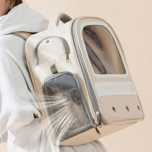 Cat Backpack Carrier, Large Capacity Transparent Ventilated Travel Bag for Cats, Kittens, and Puppies