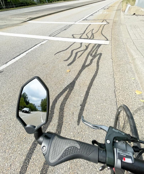 Hafny New Bar End Bike Mirror, HD Glass Lens, Adjustable & Rotatable Safe Rearview Bicycle Mirror (Silver Glass, 1 pc)