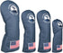 OGECLF Blue Leather with Embroidery Golf Club Driver Fairway Wood Hybrid Head Covers - 1, 3, 5, UT Covers