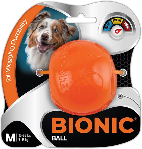 BIONIC Ball Dog Toy, Medium, Interactive Chew Toy for Tough Chewers, for Dogs 15-35 lbs. (7-15 kg.)