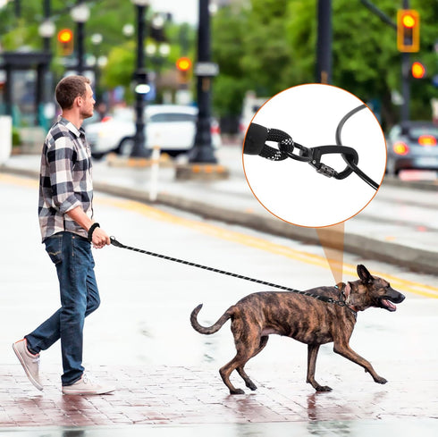 Slip Lead Dog Leash, 6 FT Adjustable Reflective Training Hook Braided Rope with Padded Handle for Large Medium Small