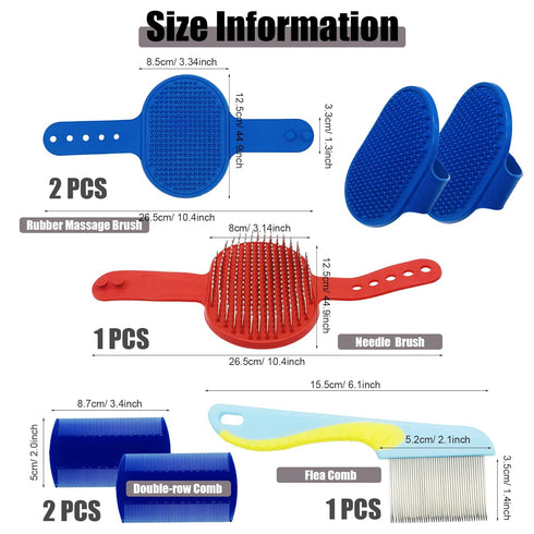 Allazone 13 PCS Small Animal Grooming Supplies, Nail Clipper, Pet Hair Remover Comb, Double-Sided Comb for Small Animals
