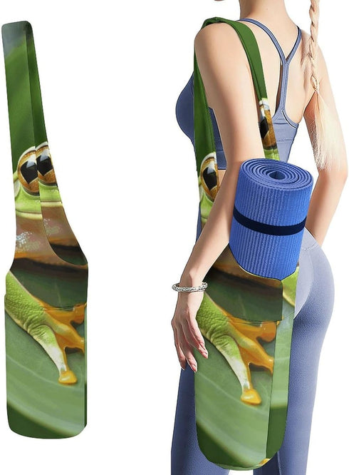 YHNNH Tree Frog Baby Yoga Mat Bag Yoga Backpack Multi Pocket Exercise