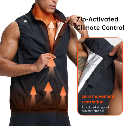 Men's Full Zipper Sweat Vest - HOTSUIT Sauna Vest for Weight Loss & Gym