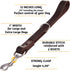 Short Leather Dog Leash, 12" Length x 1" Wide, Traffic Dog Leash for Medium, Large and Extra-Large Breeds