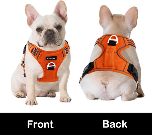 Funfox Dog Harness No Pull - Adjustable Pet Vest Harness for Small Dogs, Super Soft Material with Reflective Features