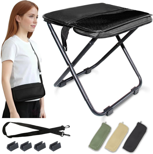COMELY Camping Stool Portable Chair: All-Terrain Folding Carrying Pocket Stool, 4 Anti-Sink