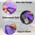 Dog Washing Gloves with Bristle Scrubbers, Reusable Silicone Gloves for Pet Bathing, Massaging & Grooming - Purple