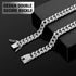 Dog Chain Silver Cuban Collars, Walking Metal Choke Collar with Secure Buckle, 24inch for Small Medium Large Dogs
