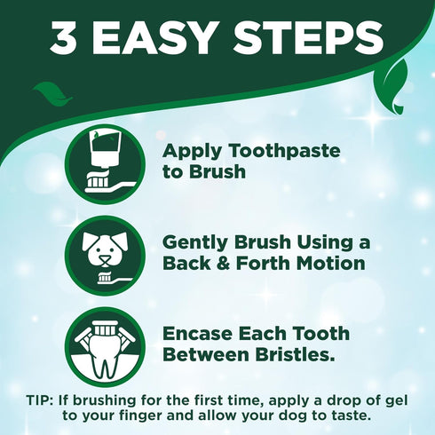 3.5 oz Vet's Best Dog Toothpaste & Toothbrush Kit for Puppies Puppy Essentials Dog Toothbrush & Toothpaste for Young