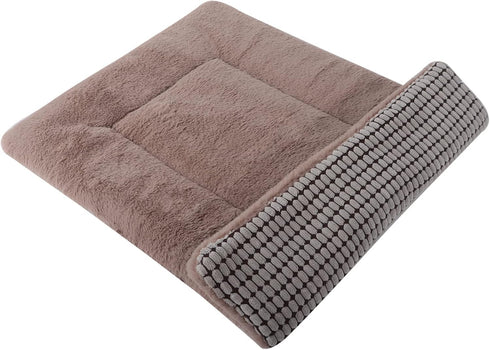 Reversible Dog Bed Mat with Plush and Corn Velvet, Soft Warm Pet Cushion, Washable Sleeping Mattress Bed (48"*30",