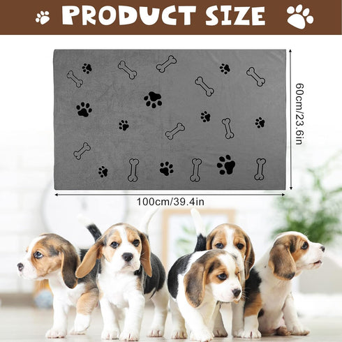 Chumia 4 Pcs Dog Towels for Drying Dogs Puppy Towel Bulk Microfiber Absorbent Towel Pet Bathing Supplies Quick Drying Paw Towel for Medium Dogs Cats Pets Shower (Gray,24 x 40 Inch)