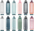 Time Marker Water Bottle, 30oz Large Durable Transparent Gym Bottle for Workout, Sport Travel Water Tracker, Blue