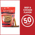 5" 50 Count/1 Pack Pet Factory American Beefhide Chip Rolls Dog Chew Treats - Beef & Chicken Flavor