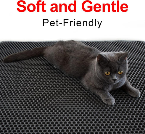 Cat Litter Mat, 36"x30", Washable, Extra Large XL, Honeycomb Double Scatter Control, Waterproof, Easy Clean