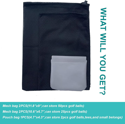 Golf Tee Pouch Bag | Zipper Golf Ball Bag & Accessory Pouch for Men